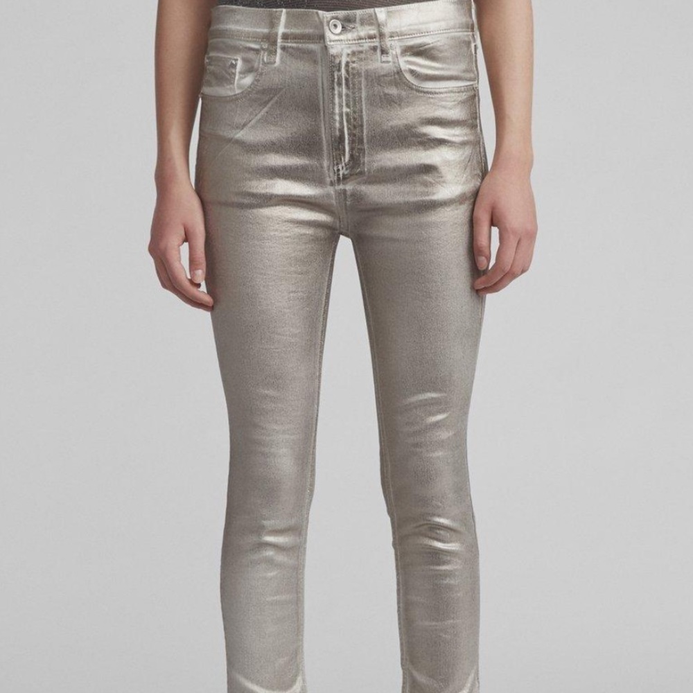 Rag & Bone High Rise Skinny Coated Jean - Size 26